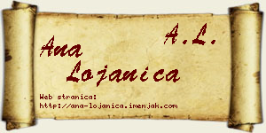 Ana Lojanica vizit kartica